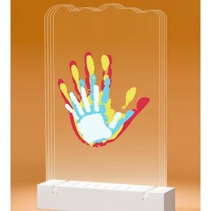 Handprint Acrylic Art led display Family DIY Craft Keepsake 4 slides